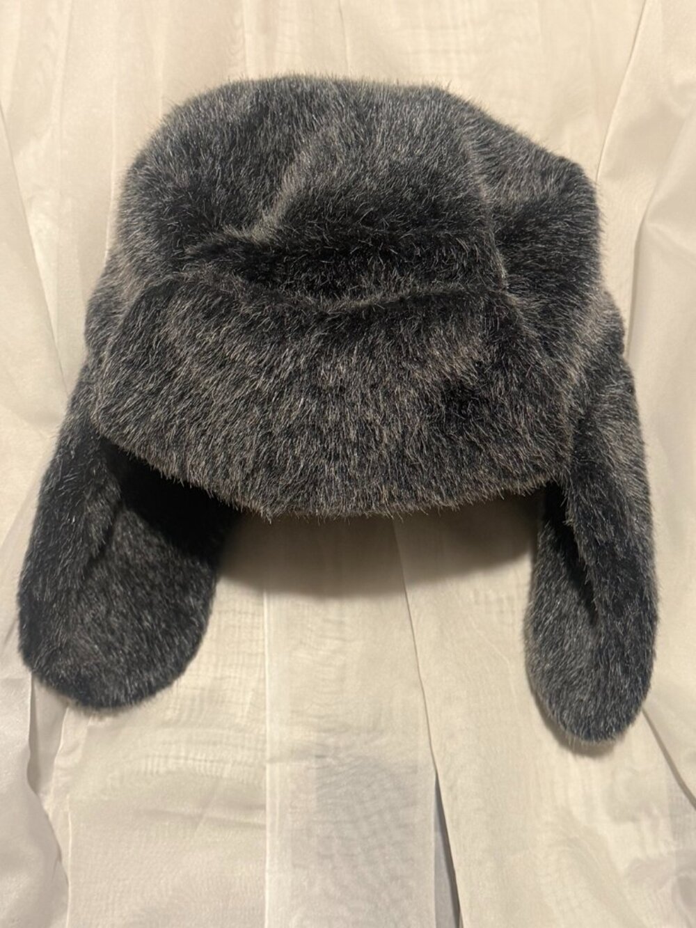 Dockers Gray Faux Fur Trapper Hat Aviator Ear Flap Winter Cap